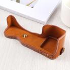 1/4 inch Thread PU Leather Camera Half Case Base for Sony A6400 / ILCE-A6400 (Brown) - 3