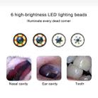 1MP HD Visual Ear Nose Tooth Endoscope Borescope with 6 LEDs, Lens Diameter: 3.9mm(Silver) - 5