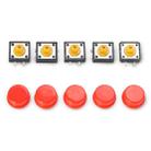 5 PCS LDTR-YJ030 Electrical Power Control 4-Pin Push Button Switches(Red) - 1