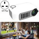 A2000 1080P Mini Portable Smart Projector Children Projector, UK Plug(White Grey) - 1