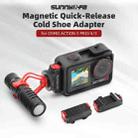 For DJI Osmo Action 5 Pro / 4 / 3 Sunnylife Magnetic Quick-Release Cold Shoe Adapter Action Camera Fill Light Microphone Adapter (Black) - 3