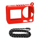 For DJI Osmo Action 5 Pro Sunnylife Silicone Protective Case Scratch-proof Camera Cover with Lanyard (Red) - 1