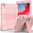 Shockproof Two-color Silicone Protection Shell for iPad 9.7(2018) & 9.7(2017) & Air 2, with Holder(Rose Gold) - 1