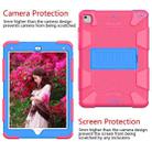 Shockproof Two-color Silicone Protection Shell for iPad 9.7(2018) & 9.7(2017) & Air 2, with Holder(Rose Red+Blue) - 4