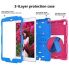 Shockproof Two-color Silicone Protection Shell for iPad 9.7(2018) & 9.7(2017) & Air 2, with Holder(Rose Red+Blue) - 5