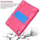 Shockproof Two-color Silicone Protection Shell for iPad 9.7(2018) & 9.7(2017) & Air 2, with Holder(Rose Red+Blue) - 7