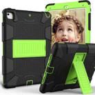 Shockproof Two-color Silicone Protection Shell for iPad 9.7(2018) & 9.7(2017) & Air 2, with Holder(Black+Yellow-green) - 2