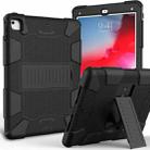 Shockproof Two-color Silicone Protection Shell for iPad 9.7(2018) & 9.7(2017) & Air 2, with Holder(Black) - 1