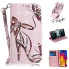 3D Painting Pattern Coloured Drawing Horizontal Flip Leather Case with Holder & Card Slots & Wallet For LG V40 ThinQ(Butterfly High Heels) - 1