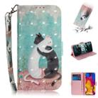 3D Painting Pattern Coloured Drawing Horizontal Flip Leather Case with Holder & Card Slots & Wallet For LG V40 ThinQ(Black White Cat) - 1