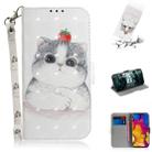 3D Painting Pattern Coloured Drawing Horizontal Flip Leather Case with Holder & Card Slots & Wallet For LG V40 ThinQ(Cute Cat) - 1