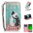 3D Painting Pattern Coloured Drawing Horizontal Flip Leather Case with Holder & Card Slots & Wallet For Motorola Moto G7 Play(Black White Cat) - 1