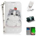 3D Painting Pattern Coloured Drawing Horizontal Flip Leather Case with Holder & Card Slots & Wallet For Motorola Moto G7 Play(Cute Cat) - 1