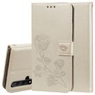 Rose Embossed Horizontal Flip PU Leather Case with Holder & Card Slots & Wallet for Huawei Honor 20(Gold) - 1