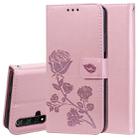 Rose Embossed Horizontal Flip PU Leather Case with Holder & Card Slots & Wallet for Huawei Honor 20(Rose Gold) - 1