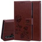 Rose Embossed Horizontal Flip PU Leather Case with Holder & Card Slots & Wallet for Huawei Honor 20(Brown) - 1