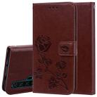 Rose Embossed Horizontal Flip PU Leather Case with Holder & Card Slots & Wallet for Huawei Honor 20 Pro(Brown) - 1