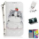3D Painting Pattern Coloured Drawing Horizontal Flip Leather Case with Holder & Card Slots & Wallet For Galaxy M20(Cute Cat) - 1