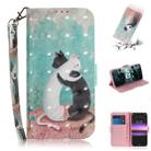 3D Painting Pattern Coloured Drawing Horizontal Flip Leather Case with Holder & Card Slots & Wallet For Sony Xperia 1 / Xperia XZ4(Black White Cat) - 1