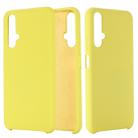 Solid Color Liquid Silicone Dropproof Protective Case for Huawei Honor 20(Yellow) - 1