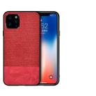 Shockproof Splicing PU + Cloth Protective Case for iPhone 11 Pro(Red) - 1