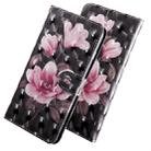 3D Coloured Drawing Pattern Horizontal Flip Leather Case with Holder & Card Slots & Wallet & Lanyard for Google Pixel 3a(Black-ground Pink Flower) - 1