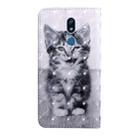 3D Painting Pattern Coloured Drawing Horizontal Flip TPU + PU Leather Case with Holder & Card Slots & Wallet For LG K40(Smile Cat) - 3