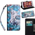 3D Painting Pattern Coloured Drawing Horizontal Flip TPU + PU Leather Case with Holder & Card Slots & Wallet For LG K40(Tiger) - 1