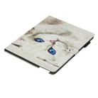 3D Horizontal Flip Leather Case with Holder & Card Slots For New iPad (iPad 3)(White Cat) - 2