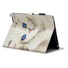 3D Horizontal Flip Leather Case with Holder & Card Slots For New iPad (iPad 3)(White Cat) - 4