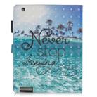3D Horizontal Flip Leather Case with Holder & Card Slots For New iPad (iPad 3)(Blue Coconut Grove) - 3