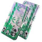 3D Coloured Drawing Pattern Horizontal Flip Leather Case with Holder & Card Slots & Wallet & Lanyard for LG K50 / Q60(Eating Bamboo Panda) - 1