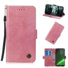 Multifunctional Horizontal Flip Retro Leather Case with Card Slot & Holder for Motorola G7 / G7 Plus(Pink) - 1