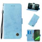 Multifunctional Horizontal Flip Retro Leather Case with Card Slot & Holder for Motorola G7 Play(Sky Blue) - 1