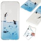 Coloured Drawing Transparent Clear TPU Case for Huawei P20 lite (2019)(Penguin) - 1