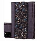 Crocodile Texture Glitter Powder Horizontal Flip Leather Case with Card Slots & Holder for iPhone 11 Pro(Black) - 1