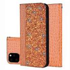 Crocodile Texture Glitter Powder Horizontal Flip Leather Case with Card Slots & Holder for iPhone 11 Pro(Orange) - 1