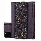 Crocodile Texture Glitter Powder Horizontal Flip Leather Case with Card Slots & Holder for iPhone 11(Black) - 1