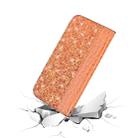 Crocodile Texture Glitter Powder Horizontal Flip Leather Case with Card Slots & Holder for iPhone 11(Orange) - 7