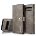 DG.MING Crazy Horse Texture Flip Detachable Magnetic Leather Case with Holder & Card Slots & Wallet for Galaxy S10 5G(Gray) - 1