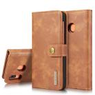 For Galaxy A20 & A30 & M10s DG.MING Crazy Horse Texture Flip Detachable Magnetic Leather Case with Holder & Card Slots & Wallet(Brown) - 1