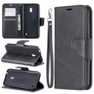 Retro Lambskin Texture Pure Color Horizontal Flip PU Leather Case with Holder & Card Slots & Wallet & Lanyard for Nokia 2.2(Black) - 1