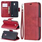 Retro Lambskin Texture Pure Color Horizontal Flip PU Leather Case with Holder & Card Slots & Wallet & Lanyard for Nokia 2.2(Red) - 1