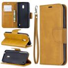 Retro Lambskin Texture Pure Color Horizontal Flip PU Leather Case with Holder & Card Slots & Wallet & Lanyard for Nokia 2.2(Yellow) - 1