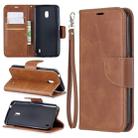 Retro Lambskin Texture Pure Color Horizontal Flip PU Leather Case with Holder & Card Slots & Wallet & Lanyard for Nokia 2.2(Brown) - 1