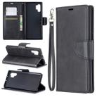 Retro Lambskin Texture Pure Color Horizontal Flip PU Leather Case with Holder & Card Slots & Wallet & Lanyard for Galaxy Note10+(Black) - 1