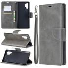 Retro Lambskin Texture Pure Color Horizontal Flip PU Leather Case with Holder & Card Slots & Wallet & Lanyard for Galaxy Note10+(Grey) - 1