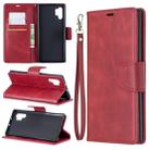 Retro Lambskin Texture Pure Color Horizontal Flip PU Leather Case with Holder & Card Slots & Wallet & Lanyard for Galaxy Note10+(Red) - 1