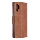 Retro Lambskin Texture Pure Color Horizontal Flip PU Leather Case with Holder & Card Slots & Wallet & Lanyard for Galaxy Note10+(Brown) - 3
