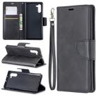 Retro Lambskin Texture Pure Color Horizontal Flip PU Leather Case with Holder & Card Slots & Wallet & Lanyard for Galaxy Note10(Black) - 1